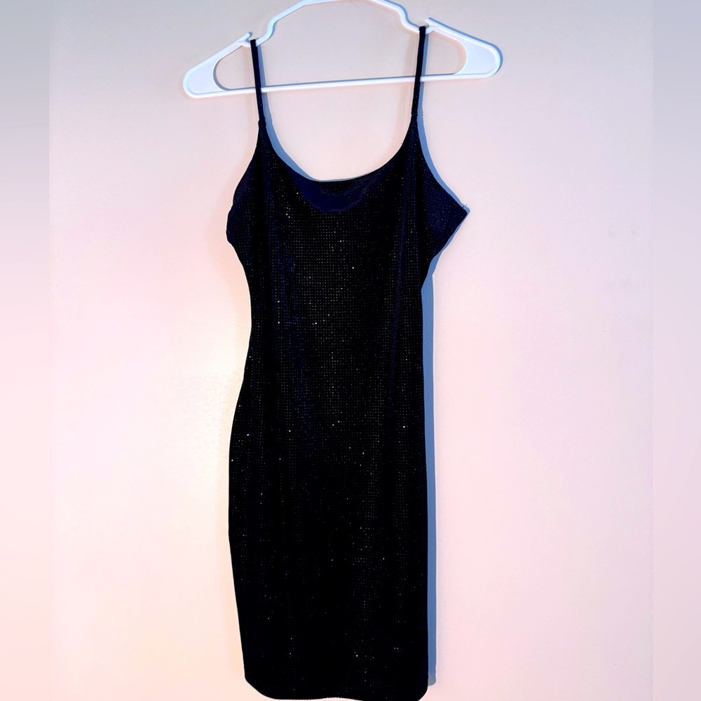 Sparkly black mini dress